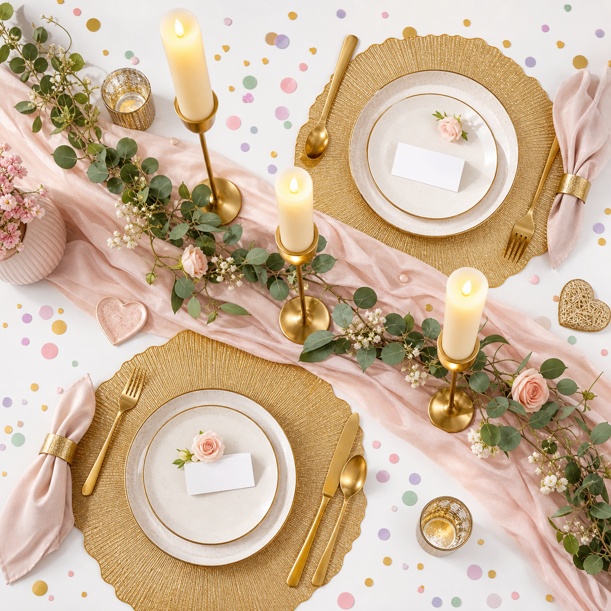 Anniversary Dinner Box — party kit flat-lay
