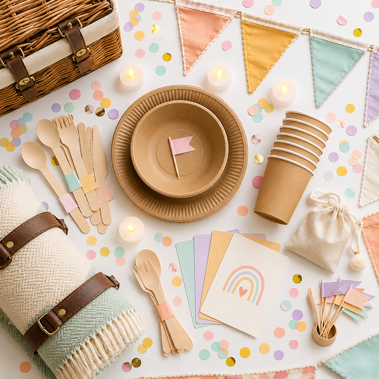 Picnic Party Box — party kit flat-lay